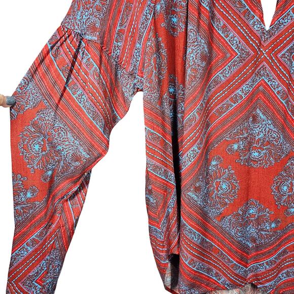 Free People Walking On a Dream Cut-Out Choker Tunic Top Red Size XS - Picture 5 of 10